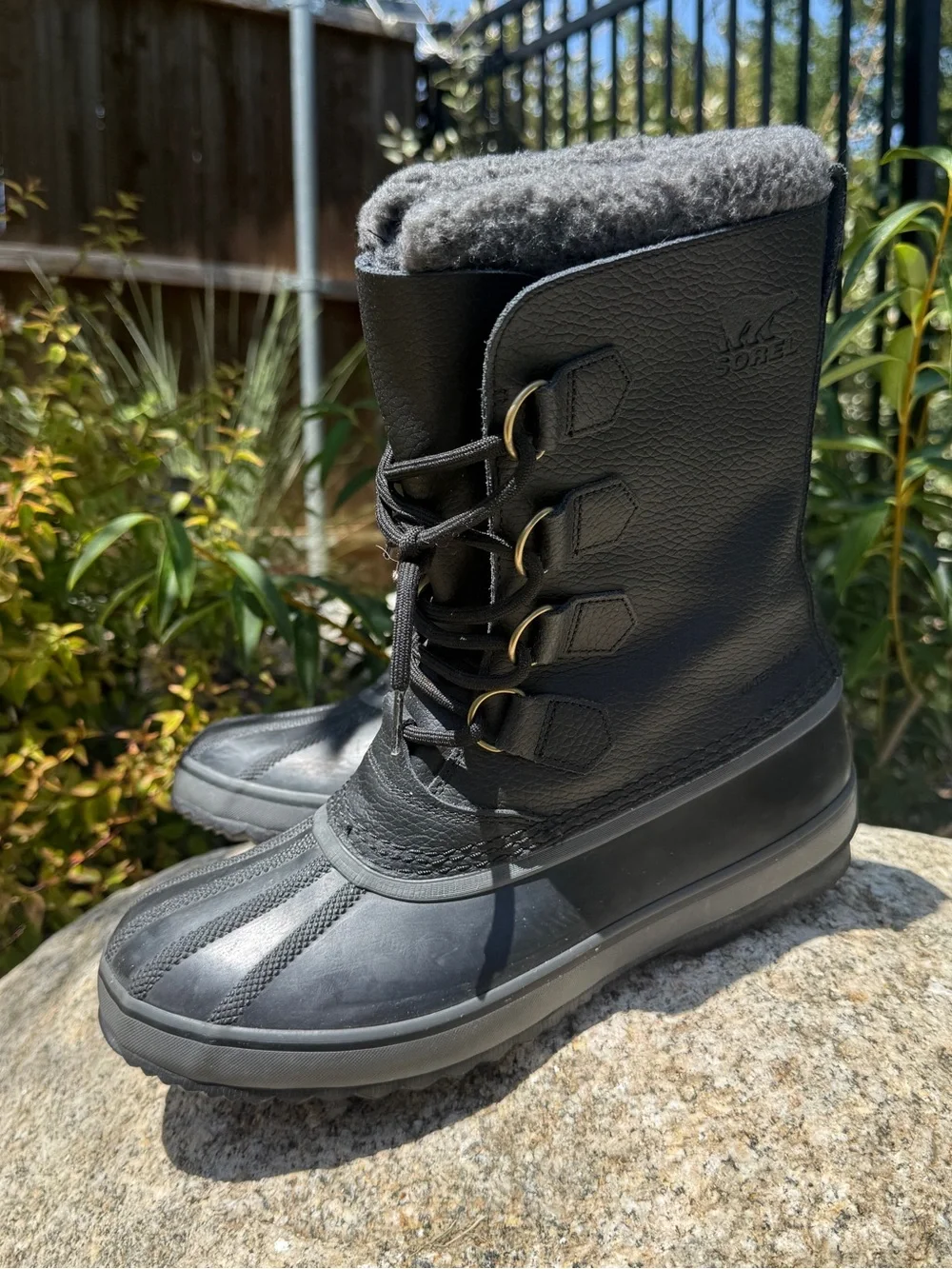 Sorel Cheyanne II Waterproof Winter Duck Boots Black Mens Size 9.5 Insulated